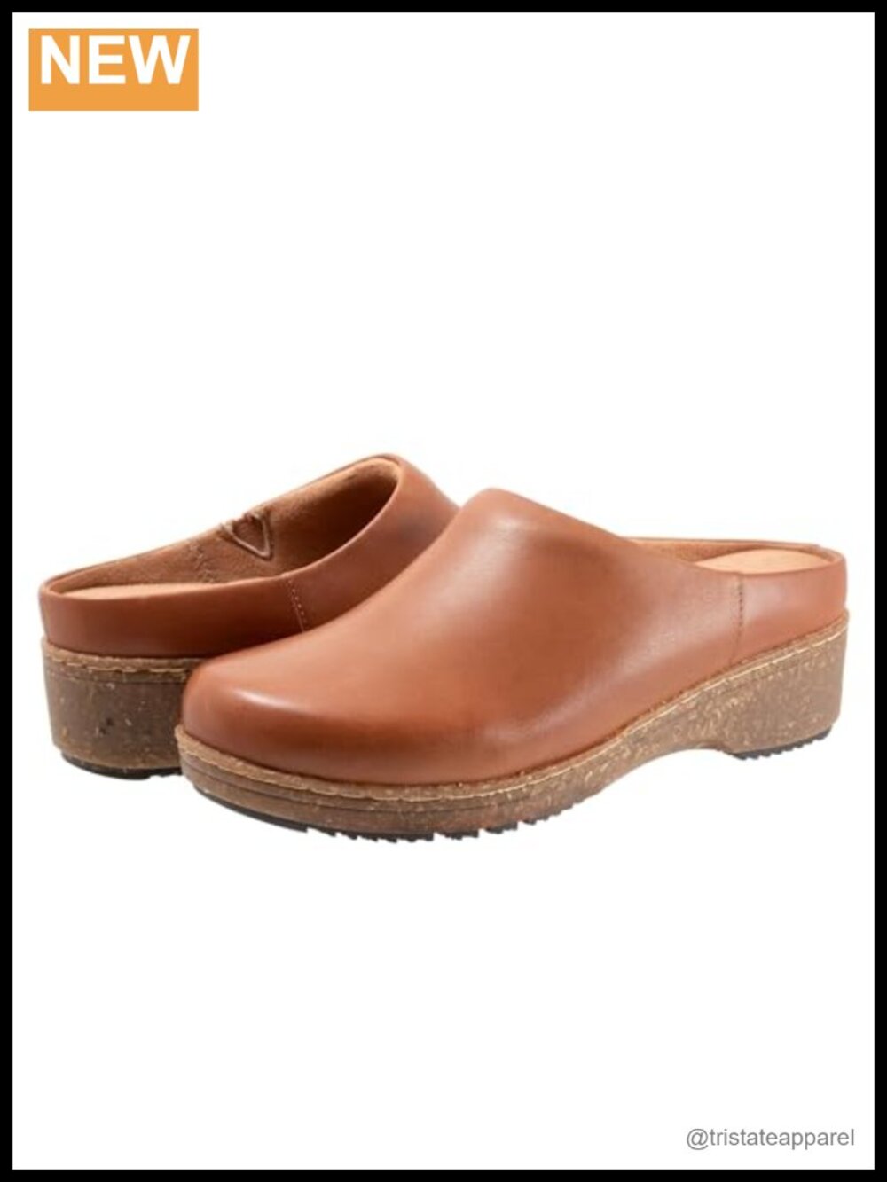 SoftWalk Arvada Leather Pull-On Wedge Mule Walking Shoe